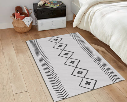 Geometric Ethnic Rug, Tribal Carpet, Scandinavia Home Decor, Bohemian Mat, Living Room Rug