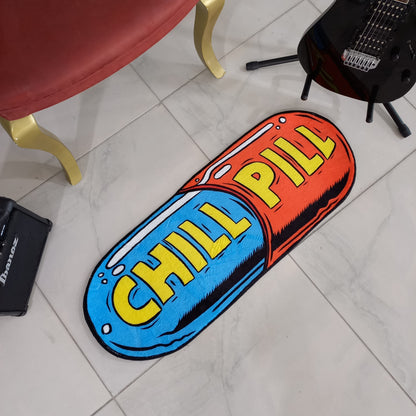 Chill Pill Rug - Fantastic Movie-Inspired Weed Carpet for Unique Home Decor