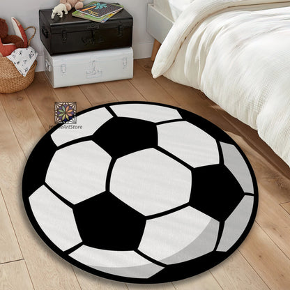 Football Ball Rug, Sport Mat, Play Room Carpet, Football Lovers Decor, Kids Gift