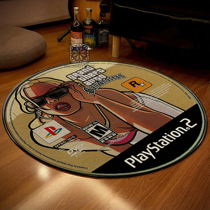 Grand Theft Auto Rug, GTA CD Carpet, Game Room Decor, Gaming Chair Mat, GTA Character Poster Rug