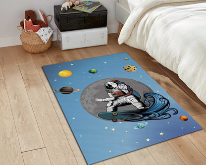 Astronaut Rug, Space Room Mat, Kids Carpet, Galaxy Decor, Space Themed Rug, Baby Gift