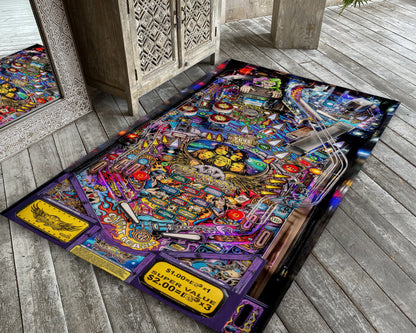 Pinball Playfield Rug, Arcade Fanatic Game Carpet Mat, Game Room Mat, Colorful Gaming Decor, Gift for Gamer