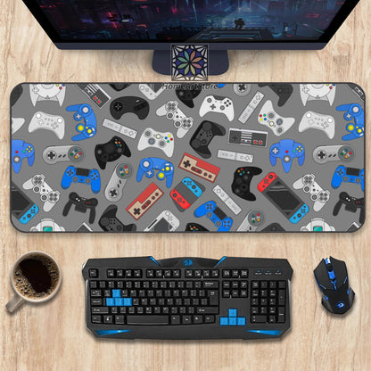 90s Game Controller Desk Mat, Classic Gaming Mouse Mat, Arcade Game Mousepad, Gift for Gamer