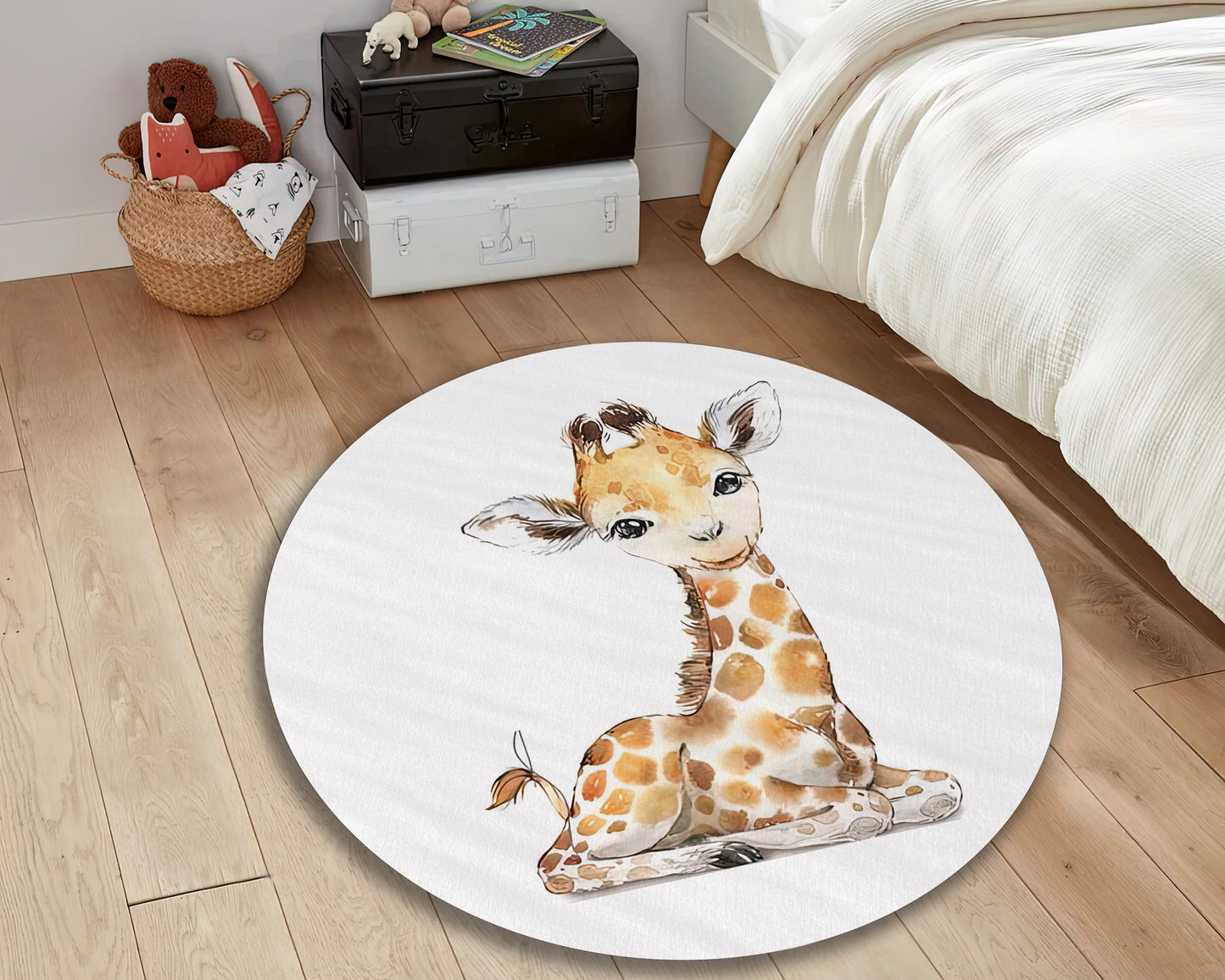 Giraffe Rug, Cute Animal Carpet, Kids Room Mat, Baby Shower Decor, Nursery Rug