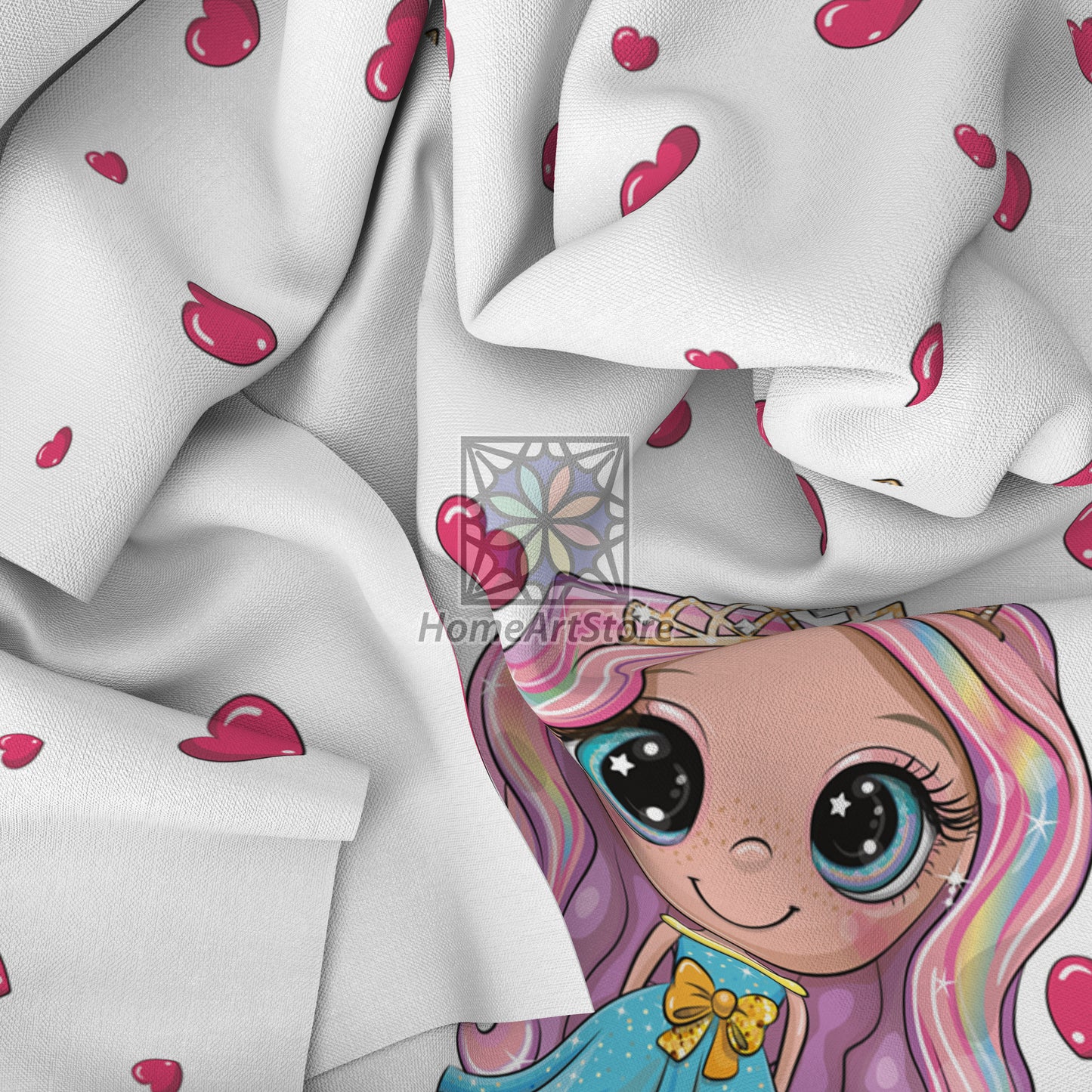 Princess Themed Curtain, Custom Nursery Curtain, Sweet Girl Print Curtain, Kids Room Curtain, Personalized Curtain, Baby Gift