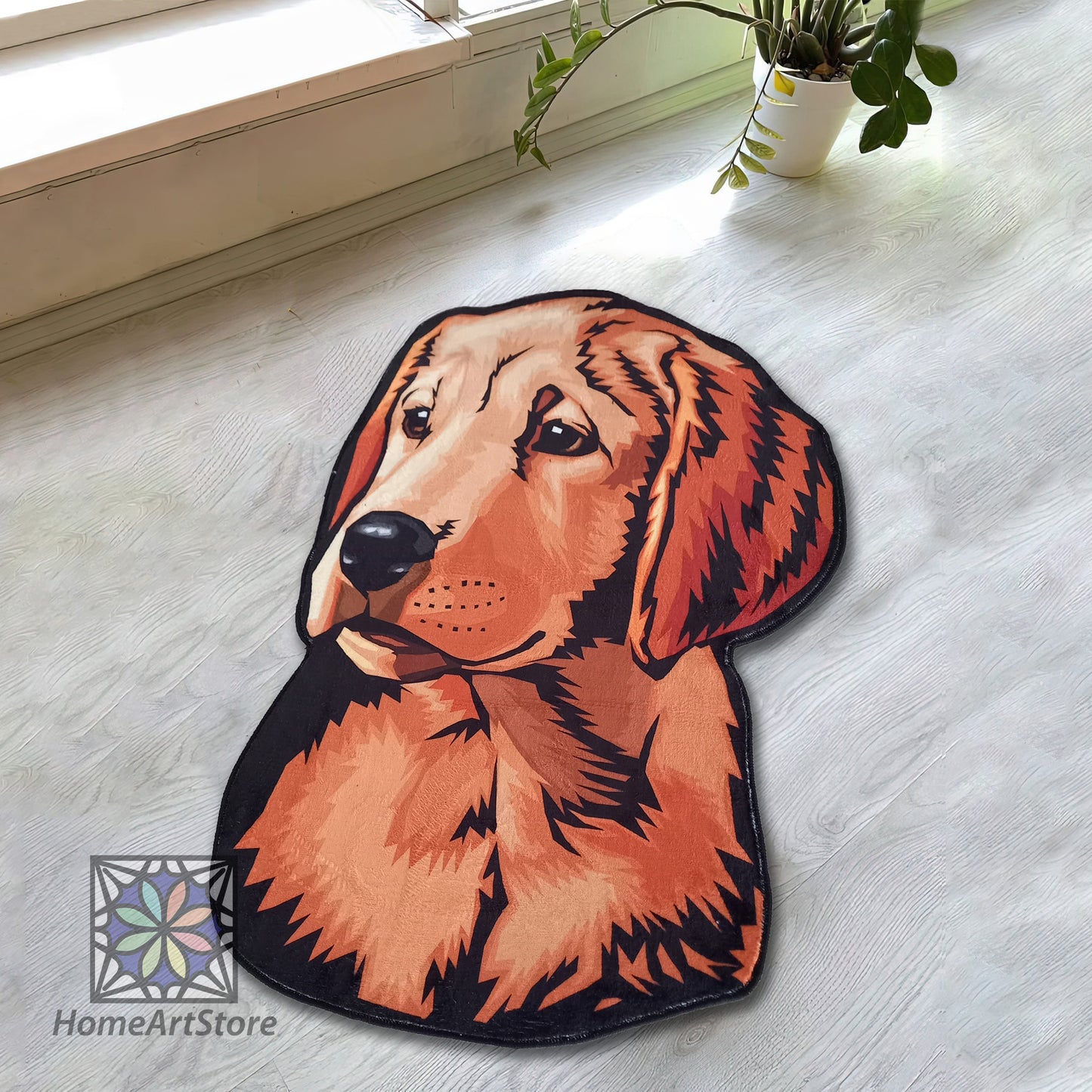 Golden Dog Pet Mat Rug - Cute Pet Mat, Doormat, and Animal Decor