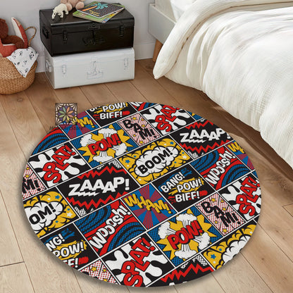 Pop Art Rug, Comic Graffiti Carpet, Living Room Mat, Iconic Decor, Boom Rug