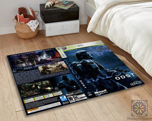 Halo 3 Xbox Rug, Video Game Carpet, Popular Video Gamer CD Rug, Gaming Decor, Halo Gift