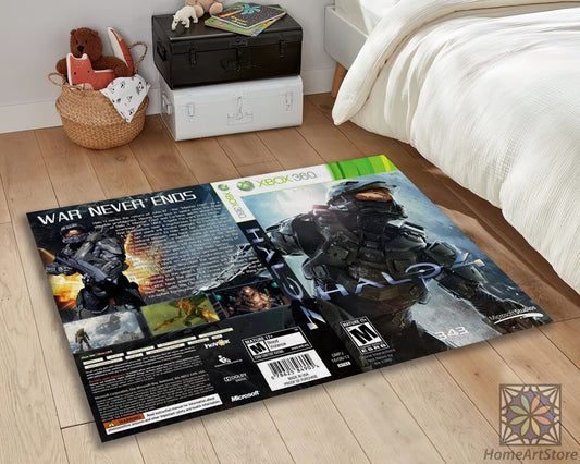 Halo 4 Xbox Rug, Halo Series Carpet, Game Room Mat, Gaming Decor, Halo Gamer Rug