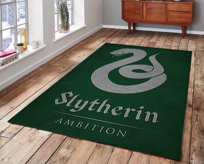 Slytherin Themed Rug, Fantastic Movie Mat, Green Harry Potter Rug, Hogwarts Decor, Movie Room Carpet