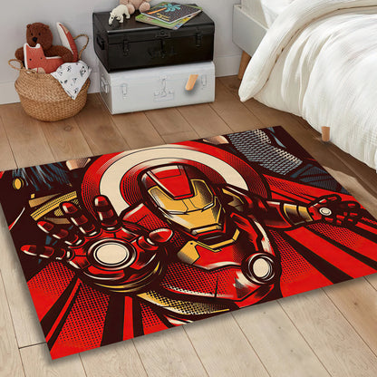 Iron Man Rug, Vintage Marvel Carpet, Children Room Mat, Avengers Mat, Super Hero Decor