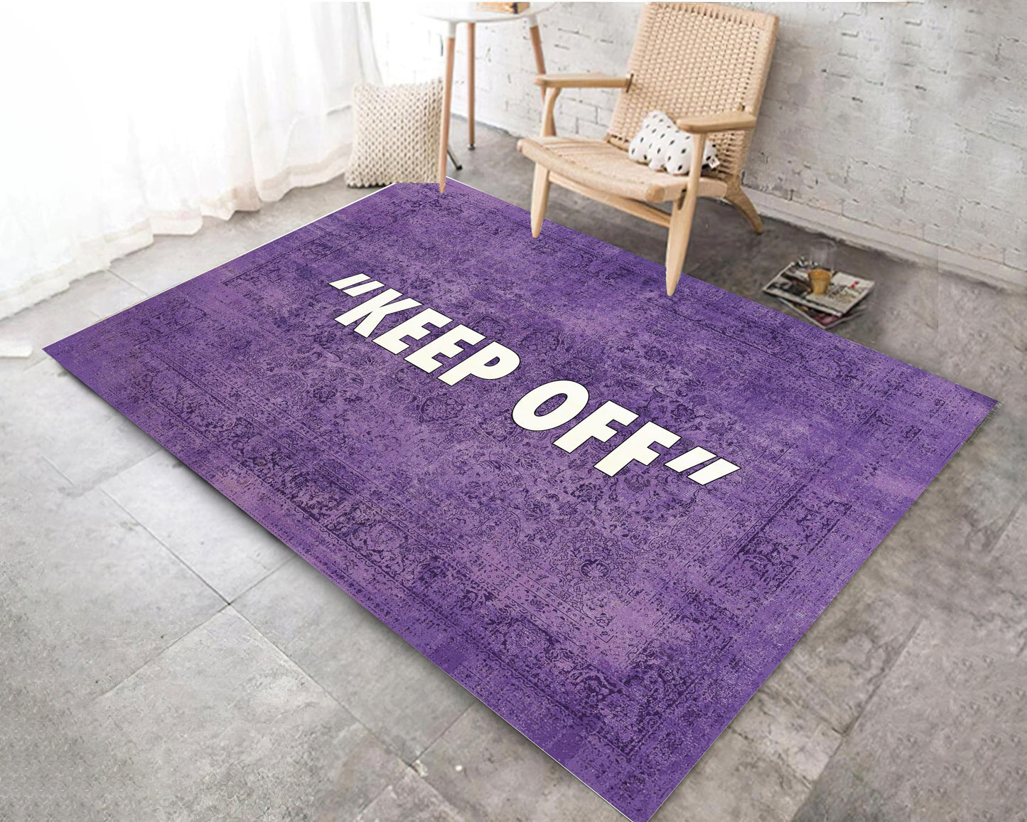 Purple Color Keep Off Rug, Keepoff Carpet, Sneaker Room Decor, Hypebeast Area Mat, Cool Area Rug