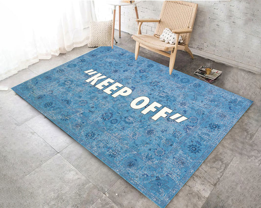 Retro Style Keep Off Rug, Living Room Mat, Floral Printed Carpet, Sneaker Decor, Brand Keepoff Rug