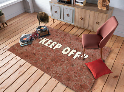 Keep Off Motif Rug, Bohemian Carpet, Keepoff Text Mat, Living Room Decor, Brand Area Rug