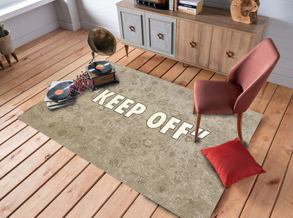 Keep Off Text Rug, Sneaker Art Mat, Floral Keepoff Themed Carpet, Living Room Decor, Brand Rug