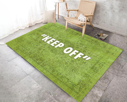 Green Color Keep Off Rug, Sneaker Room Mat, Keepoff Mat, Jordan Decor, Brand Carpet