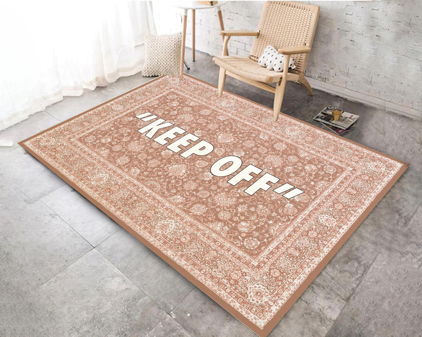Motif Rug, Floral Printed Entryway Carpet, Keep Off Printed Mat, Living Room Keepoff Decor