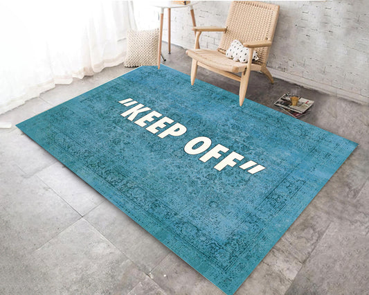 Keep Off Text Rug, Sneaker Carpet, Teenage Room Mat, Keepoff Decor, Exclusive Area Mat, Brand Carpet