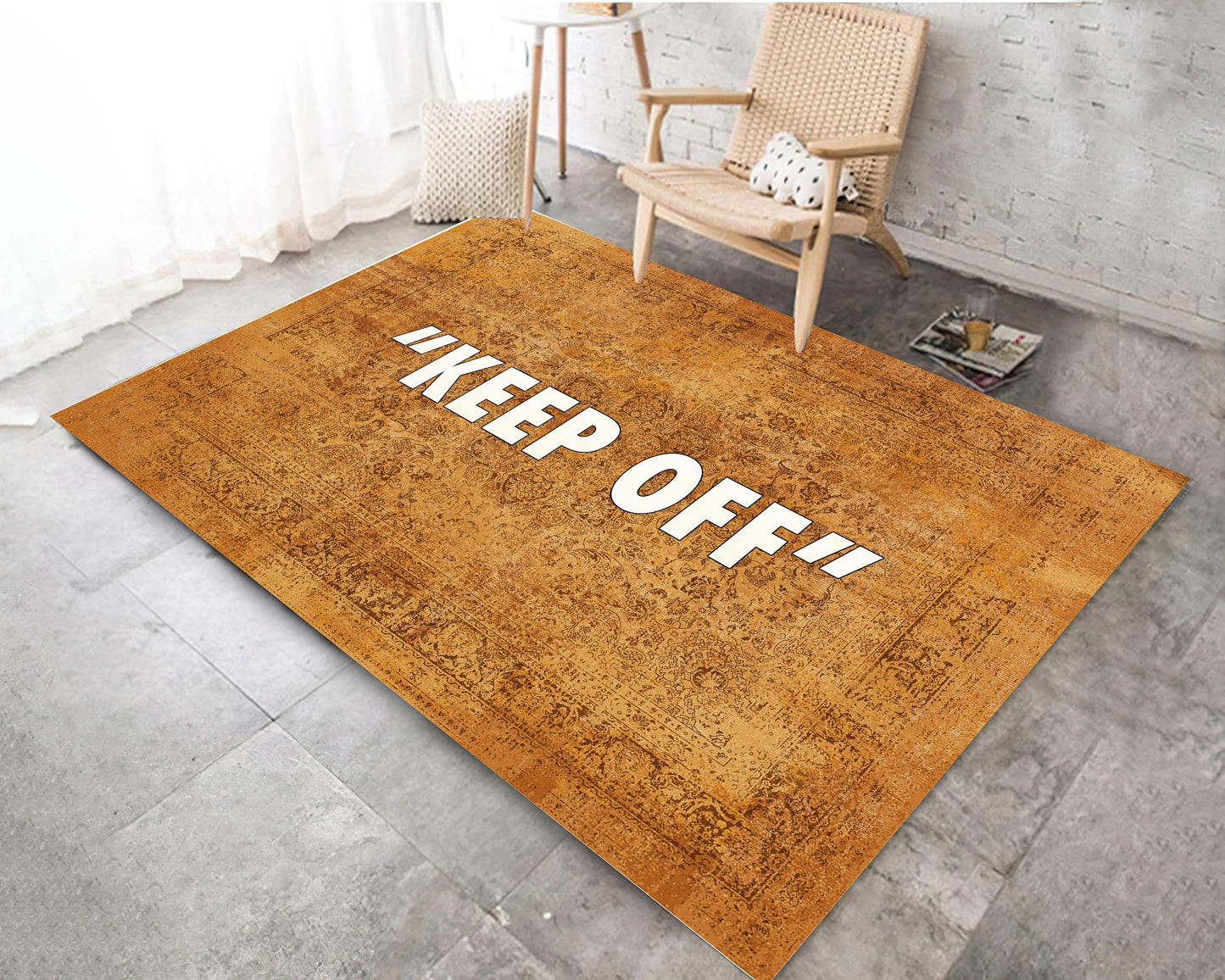 Brand Rug, Keep Off Themed Carpet, Keepoff Text Mat, Sneaker Room Rug, Exclusive Area Rug
