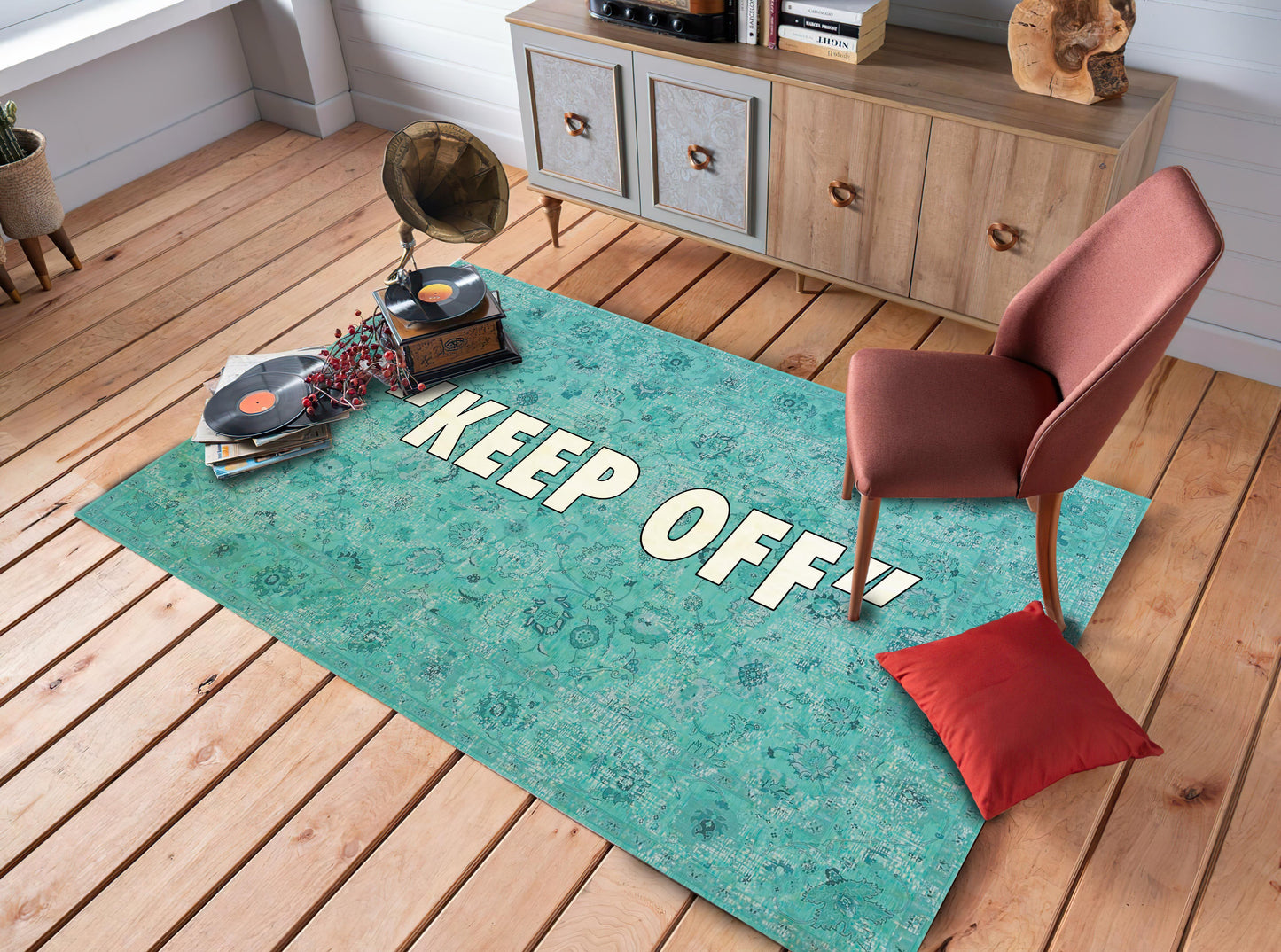 Brand Rug, Keepoff Themed Carpet, Living Room Mat, Keep Off the Grass Rug, Sneaker Decor