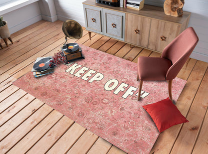 Pink Keep Off Area Rug, Living Room Carpet, Keepoff Brand Mat, Keep Off the Grass Rug, Sneaker Decor