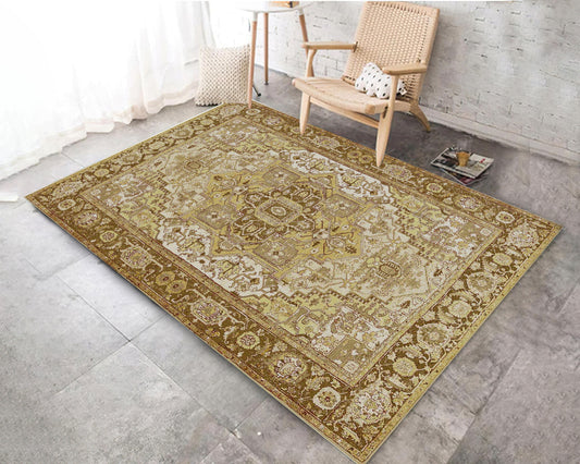 Ornate Classical Design Rug, Vintage Turkish Motif Mat, Luxury Home Decor, Housewarming Gift