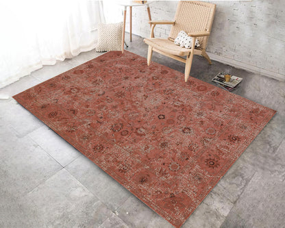 Retro Modern Rug, Kitchen Vintage Area Mat, Floral Printed Carpet, Living Room Rug, Home Decor