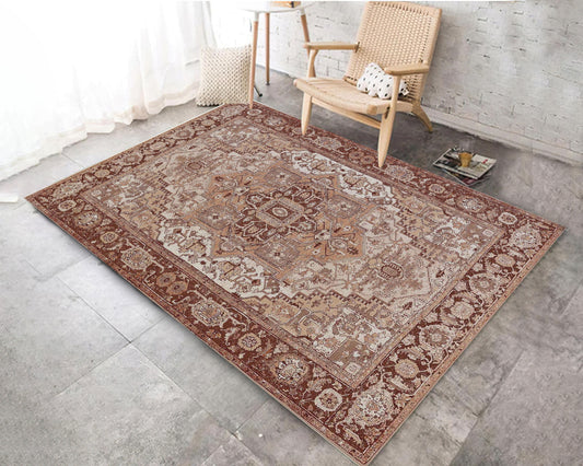 Traditional Patterned Rug, Regal Elegance Floor Carpet, Entryway Mat, Luxury Decor, Nostalgic Rug