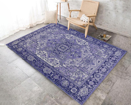 Retro Style Ethnic Rug, Ottoman Motif Carpet, Nostalgic Home Decor, Vintage Luxury Mat