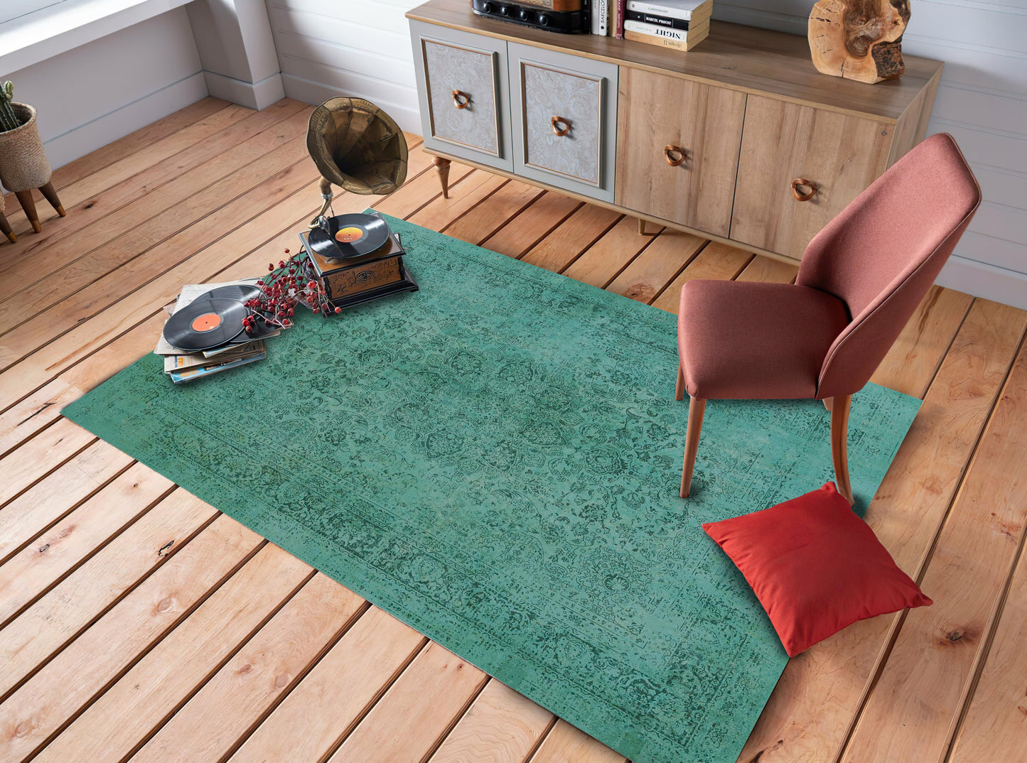 Classical Themed Rug, Vintage Turkish Motif Decor, Living Room Carpet, Home Decor