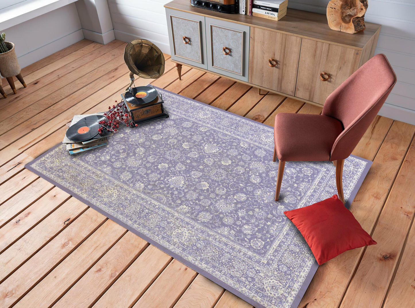 Classical Art Rug, Bedroom Carpet, Vintage Turkish Motif Mat, Cool Office Decor
