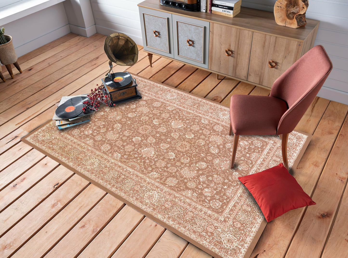 Oriental Rug, Persian Style Carpet, Bohemian Home Decor, Living Room Mat, Modern Art Rug