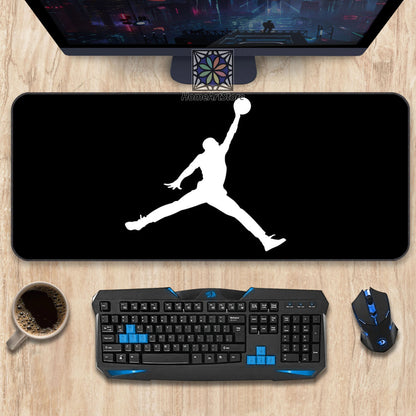 Black Jump Man Symbol Desk Mat, Jordan Mouse Mat, Sneaker Fan Mouse Pad, Basketball Lover Desk Pad, Jordan Gift