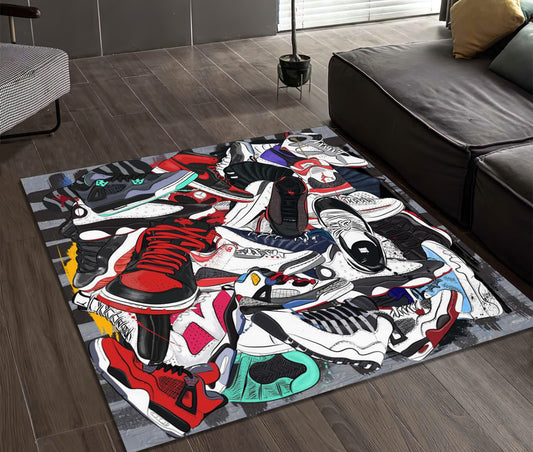 Jump Man Rug, Air Jordan 1 Carpet, Sneaker Room Mat, Sneakerhead, Nike Carpet, Basketball Lover Decor