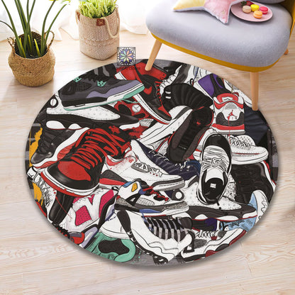Air Jordan Rug, Sneaker Room Mat, Sneaker Round Carpet, Jump Man Decor, Nike Rug, Jordan Gift