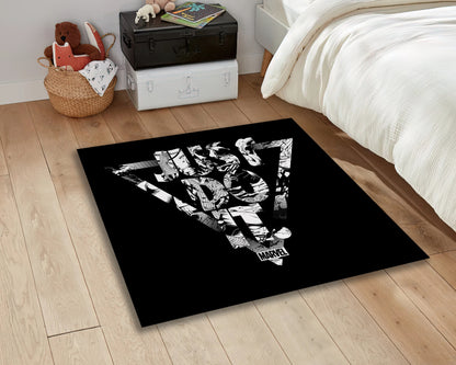 Black Just Do It Rug, Sneaker Room Mat, Marvel Character Carpet, Children Room Decor, Just Do It Lover Rug