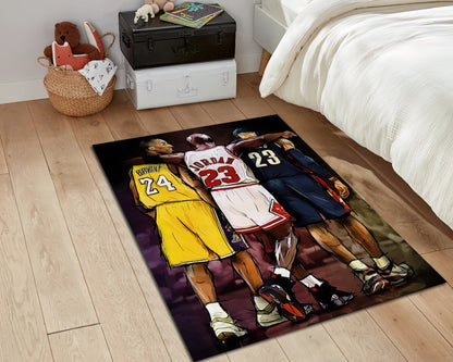 Popular Jordan Rug, Kobe Lebron Themed Carpet, NBA Rug, Sneaker Room mat, Jordan Fan Gift