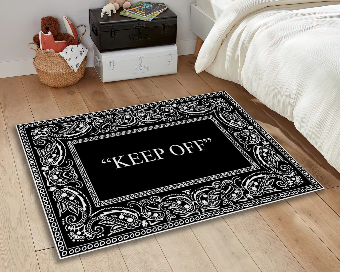 Black Keep Off Rug, Brand Carpet, Living Room Mat, Keepoff Rug, Fashion Art Decor