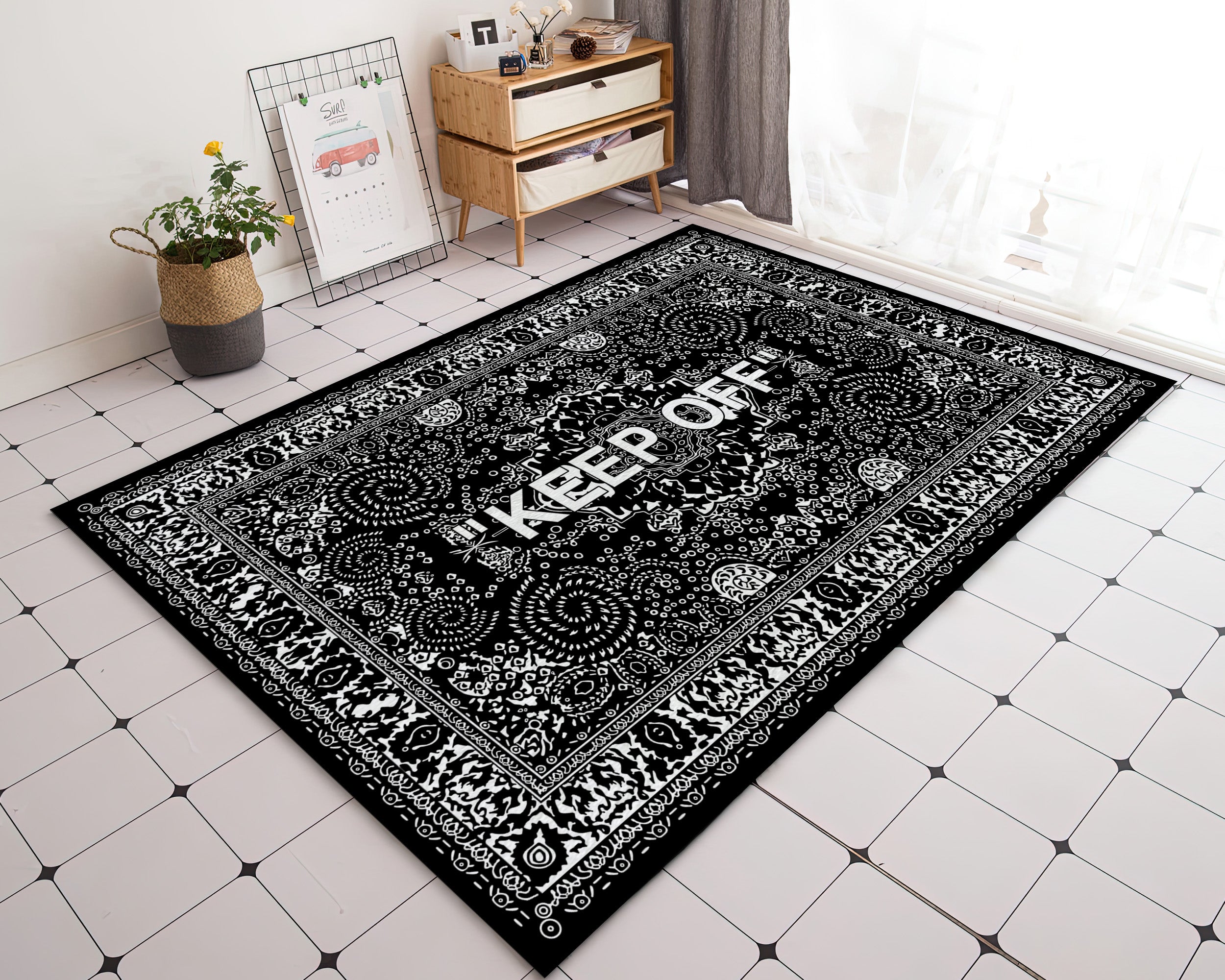 Black and White Keep Off Rug, Popular IKEA Carpet, Sneaker Room Mat, H ...