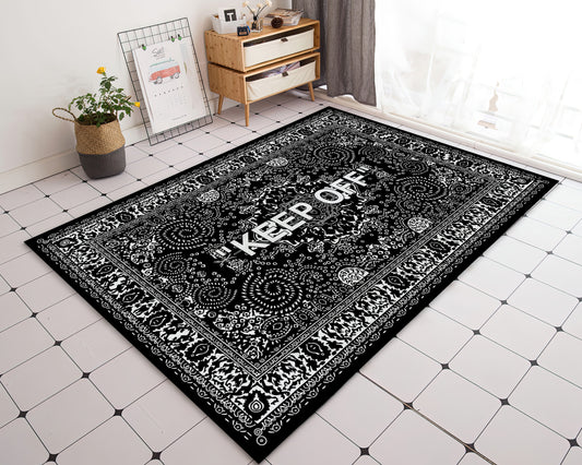 Black and White Keep Off Rug, Popular IKEA Carpet, Sneaker Room Mat, Hypebeast Decor