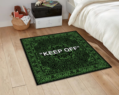 Green Keep Off Rug, Sneaker Room Mat, Popular IKEA Carpet, Hypebeast Mat, Keepoff Themed Carpet