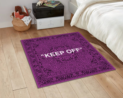 Purple and White Keep Off Rug, Keepoff Mat, Popular IKEA Carpet, Virgil Abloh Rug, Sneaker Decor, Keepoff Mat, Hypebeast Rug