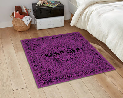 Purple and Black Keep Off Rug, Keepoff Mat, Popular IKEA Carpet, Virgil Abloh Rug, Sneaker Decor, Keepoff Mat, Hypebeast Rug