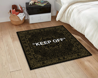 Keep Off Rug, Black Keepoff Mat, Popular IKEA Carpet, Sneaker Room Decor, Keepoff Themed Rug, Hypebeast Rug