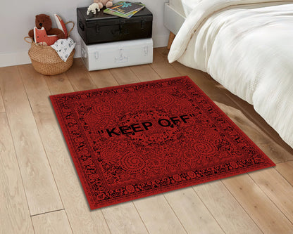 Red and Black Keep Off Rug, Keepoff Mat, Popular IKEA Carpet, Sneaker Room Mat, Keepoff Themed Rug, Hypebeast Rug