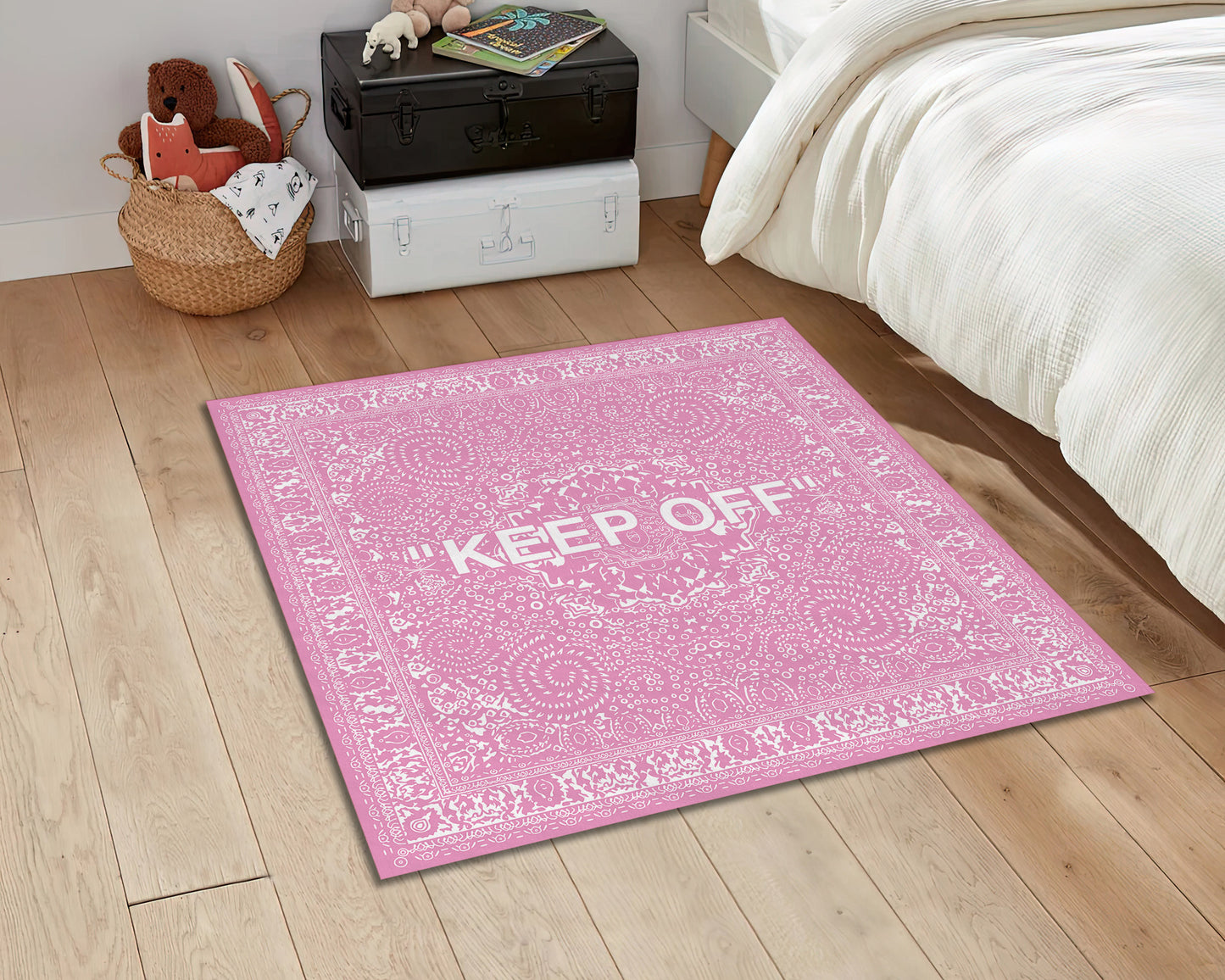 Pink and White Keep Off Rug, Popular IKEA Carpet, Keepoff Rug, Sneaker Room Mat, Hypebeast Rug