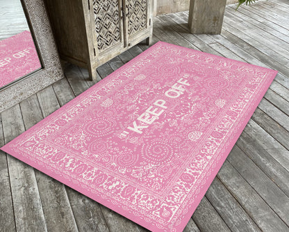 Pink and White Keep Off Rug, Popular IKEA Carpet, Keepoff Rug, Sneaker Room Mat, Hypebeast Rug