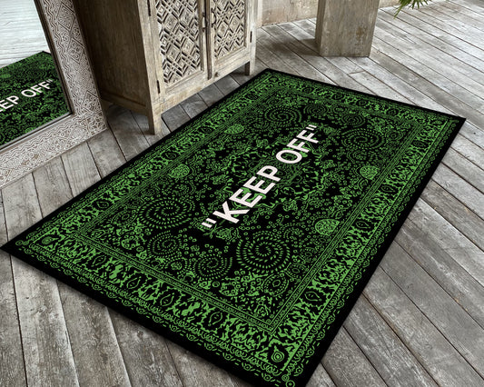 Green Keep Off Rug, Sneaker Room Mat, Popular IKEA Carpet, Hypebeast Mat, Keepoff Themed Carpet
