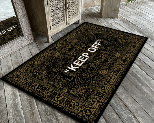 Keep Off Rug, Black Keepoff Mat, Popular IKEA Carpet, Sneaker Room Decor, Keepoff Themed Rug, Hypebeast Rug