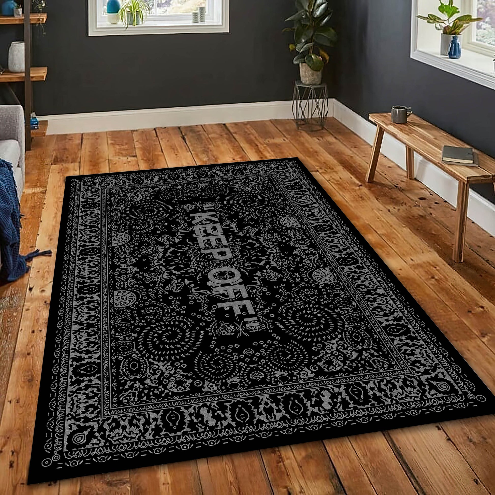 Silver Keep Off Rug, Popular IKEA Rug, Girl Room Mat, Hypebeast